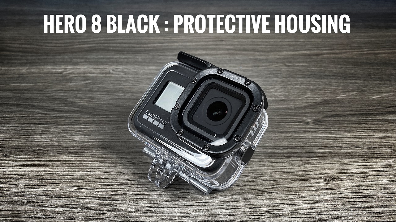 Protective housing for the GoPro Hero 8 Black.