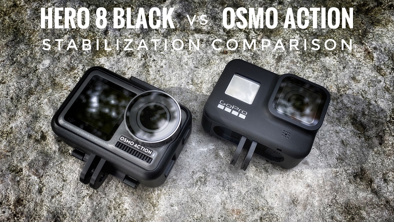 Stabilization comparison of Hero 8 Black version Osmo Action.