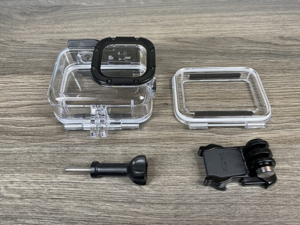 Protective housing for the GoPro Hero 8 Black.