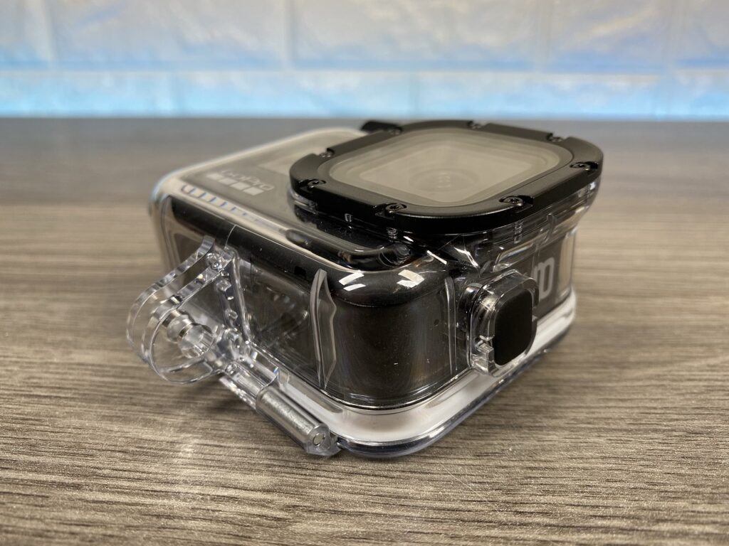 Protective housing for the GoPro Hero 8 Black.