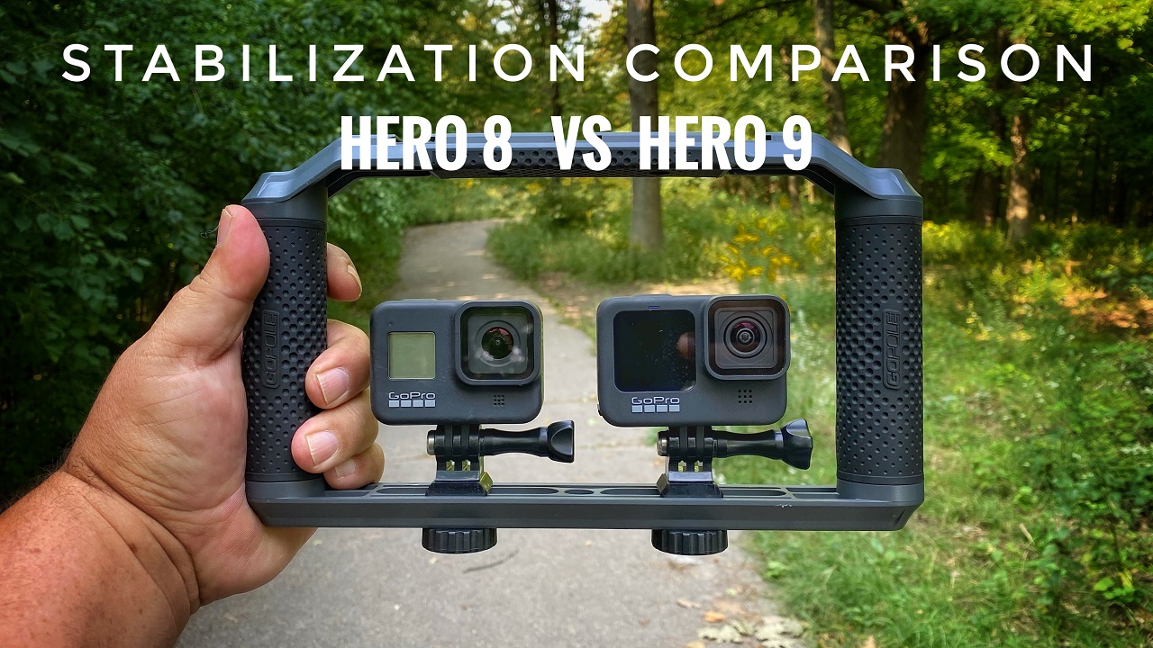 Stabilization comparison of the GoPro Hero 8 Black versus Hero 9 Black.